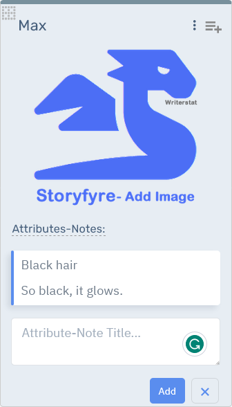 Storyfyre Characters: Character Attribute Add