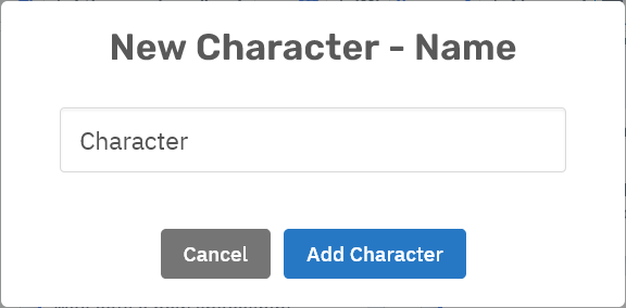 Storyfyre Characters: Character New