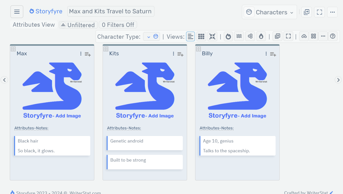 Storyfyre Characters