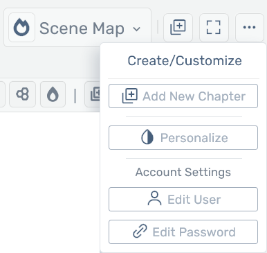 Storyfyre Top Menu Ellipsis Create Menu