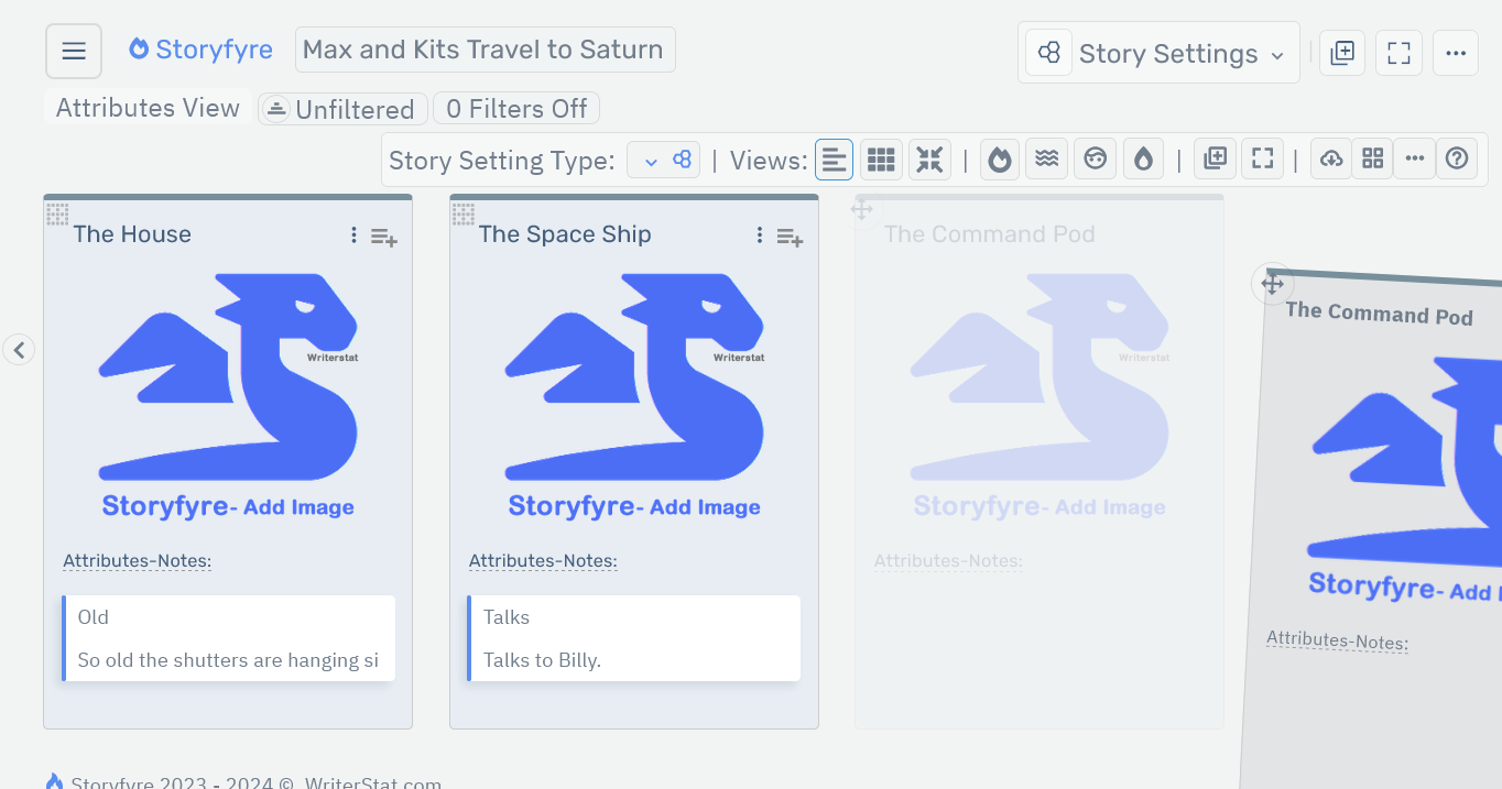 Storyfyre Story Settings: Story Setting Move/Drag Off Screen
