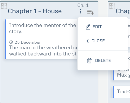 Storyfyre Scene Map: Chapter Ellipsis Menu