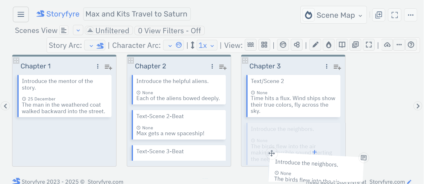 Storyfyre Scene Map Scene Move/Drag Off Screen