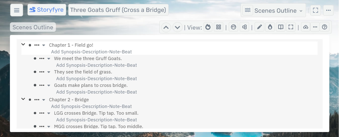 Storyfyre Scenes Outline