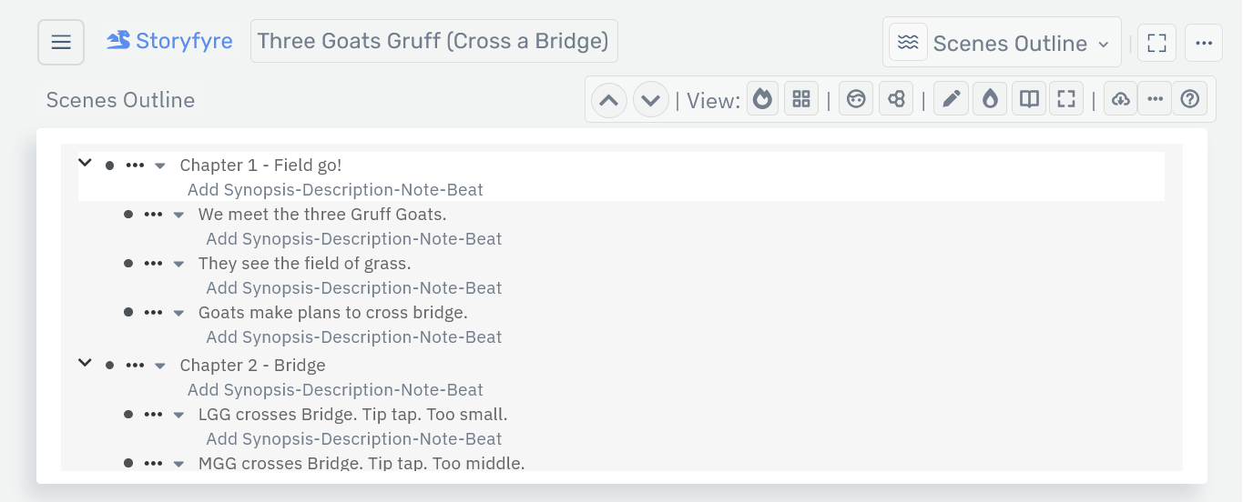 Storyfyre Scenes Outline